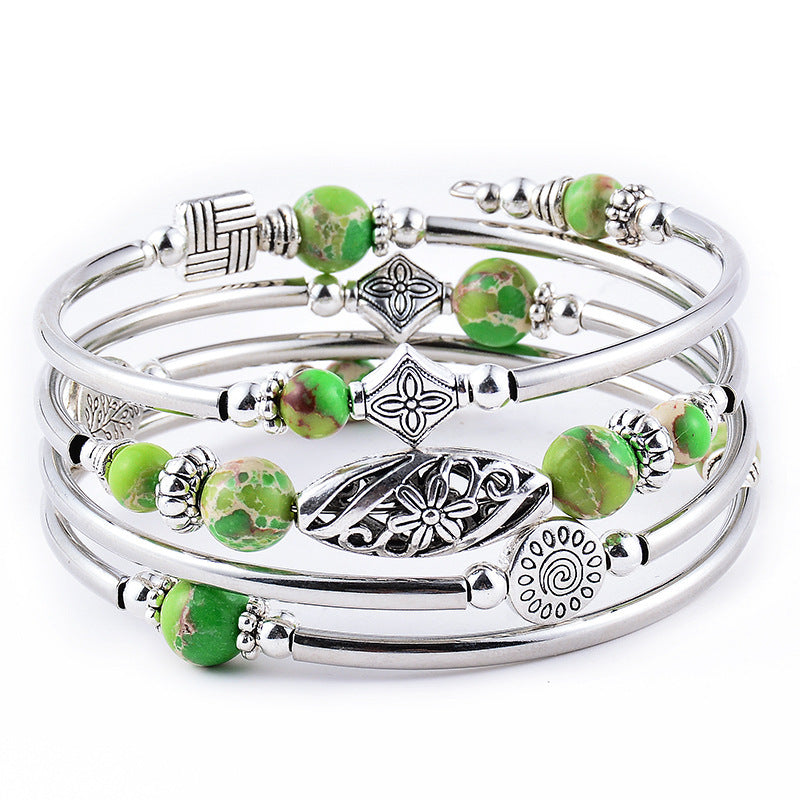 Bohemian Multi-layer Emperor Stone Winding Bracelet Four-layer Natural Stone Beaded Winding Bracelet Women's Jewelry Bohemian Multi-layer Emperor Stone Winding Bracelet Four-layer Natural Stone Beaded Winding Bracelet Women's Jewelry
